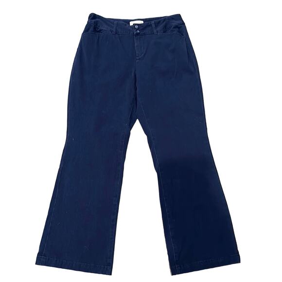 Coldwater Creek Bi-Stretch Navy Twill Trouser Size 8P - Picture 1 of 7